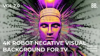 4K Negative Robotics | Background for Party, Dance, Club, House Party | TV Techno Visual Screensaver