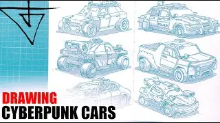 Drawing Cyberpunk cars