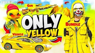 Only Yellow💛 Color Challenge in Solo Vs Squad Bot Lobby 😱 Free Fire Max