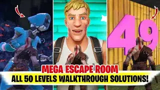 Fortnite MEGA ESCAPE ROOM Solutions (Team-2x Map) | MEGA ESCAPE ROOM Fortnite All 50 Levels!