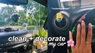 decorating and cleaning my car *jeep! + summer aesthetic*