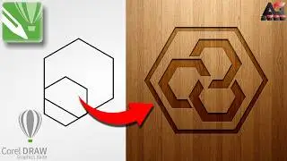 Polygon logo design | Coreldraw tutorial | Wood cut