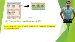 day 20 :-  Find the city names in each state which have maximum population and min population.