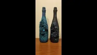 Бутылка МИКС МЕДИА (MIXED MEDIA). DIY. Mix media bottle.