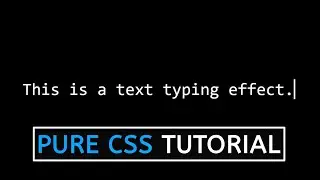 Text Typing Animation Effect using Html and CSS | Webkit Coding