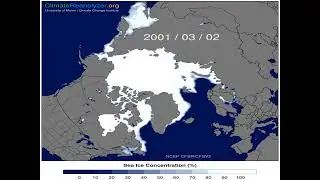 Arctic sea ice extent timelapse 1978-2024