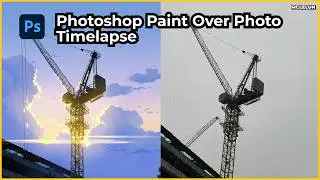 Anime Style Background Art Photoshop Paint Over Photo - Evening Construction Crane