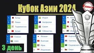 Кубок Азии по футболу 2024. 15 голов в 3-й день. Таблица. Результаты. Расписание.