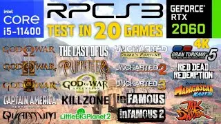 RPCS3 Emulator Test In 20 Games 4K | i5 11400 + RTX 2060