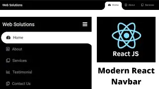 React Navbar Tutorial - Build a Responsive Navigation Bar |Animated Responsive Navbar React Tutorial