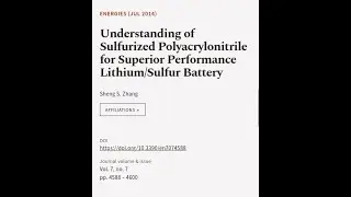 Understanding of Sulfurized Polyacrylonitrile for  Superior Performance Lithium/Sulfu... | RTCL.TV