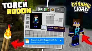 LEFT HAND Torch Addon Minecraft PE 1.21 || DYNAMIC LIGHT Addon MCPE 1.21