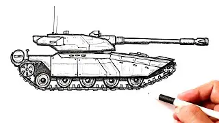 How to draw a Military Tank step by step