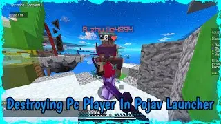 Destroying Minecraft Pc Player In Bedwars Pojav Launcher Android | Electro7YT