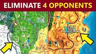 Eliminate opponents at Paradise Palms or Fatal Fields (Fortnite Worlds Collide Prestige Challenges)