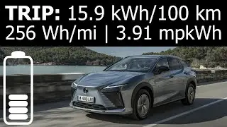 Lexus RZ 450e: trip with energy consumption (economy) city, sub-urban highway mpkWh kWh/100 km range