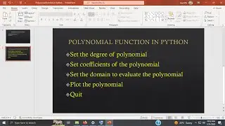 Part 2: Polymonial Function Class n Methods in Python