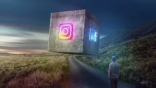 3D Cube Instagram FB Photo Manipulation Effect Photoshop Tutorial