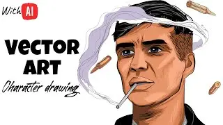 Vector art -How to Turning Sketch into Vector in illustrator - Cillian Murphy