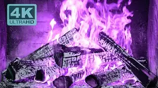 🎃 Atmospheric Halloween: Purple Fireplace Relaxation for Spooky Nights 🌙