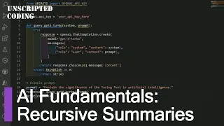 Building a Text Summarizer with AI and Recursive Summarization | Unscripted Coding