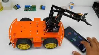 DIY Robot have Four Wheels and Robotic Arm (ESP8266-12)