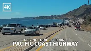 [4K] PACIFIC COAST HIGHWAY - Driving Santa Monica Beach to Malibu Beach, Los Angeles, California