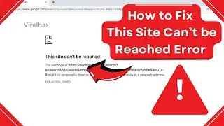 How to Fix This Site Can't Be Reached Error in Google Chrome | This Site Can't Be Reached Fix