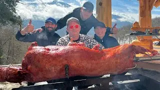УДИВИТЕЛЬНЫЙ ВКУС МЯСА В ГОРАХ ! БАРАН НА ВЕРТЕЛЕ ! ENG SUB 