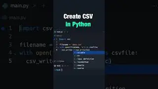 Create CSV FIle in Python  #softlinks #python #softwareengineering