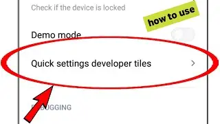 how to use quick setting developer tiles / Developer option setting || 