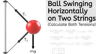 Ball Revolving on Two Strings | Calculate Tension | Centripetal Force | Physics