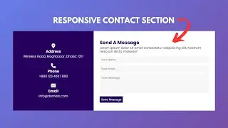 Responsive Contact Section Using HTML & CSS | devRasen | Create A Complete Contact Section