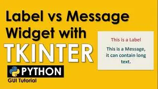 LABEL AND MESSAGE WIDGET WITH TKINTER |  LABEL AND MESSAGE WIDGET OPTIONS | PYTHON TUTORIAL