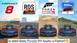 Porsche 918 Spyder Top Speed in Asphalt 8, Real Driving School, Forza Horizon 5 & Real Racing 3