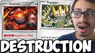 This 21 Energy Heatran Regigigas Deck DESTROYS The Top Meta Cards!