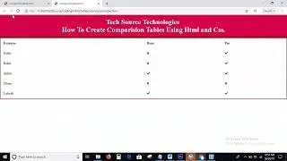 How To Create Comparison Table Using Html and Css | Comparison Table