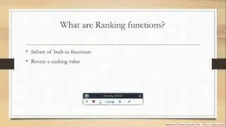 Microsoft SQL Server - Ranking Functions