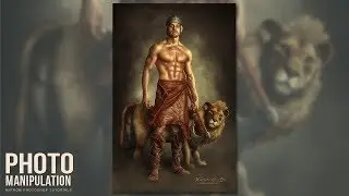 Create this Warrior and Lion Photo Manipulation With Texture Background