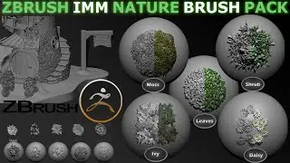 Amazing Zbrush Imm Brush Nature Pack Ivy Moss Leaves Shrub Flowers