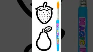 Strawberry and Pear Drawing, Painting and Coloring !