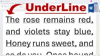 How to UNDERLINE EACH WORD Separately in Microsoft Word