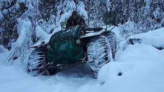 КАРАКАТ БОЛОТОХОД ЗИМОЙ ПО СНЕГУ ( ПУХЛЯКУ )