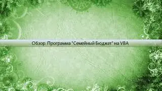 Урок 23 Обзор Программа Семейный Бюджет на VBA