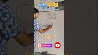 Cat drawing with Cat spelling// art education// learning by doing#shorts #youtubeshorts #short #art