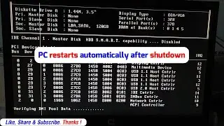 Computer restarts automatically after shutdown