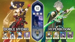 Navia C0 Doble Hydro & Alhaitham C0 Hyperbloom | Abismo 12 - 4.3 FULL ESTRELLAS - Genshin Impact