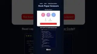 Rock Paper Scissors Game with CSS & JS #css #webdesign #coding #programming #shorts