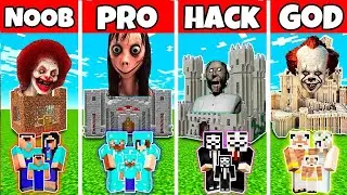 NOOB vs PRO vs HACKER vs GOD : FAMILY CASTLE SCARY HOUSE CHALLENGE ! MINECRAFT AMV SHORT Animation