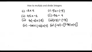 How to multiply & divide integers / Multiplying & Dividing integers with examples / class 6,7,8 Math